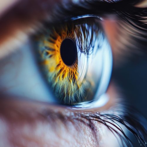 A detailed view of an individual's eye, suitable for medical or scientific use.